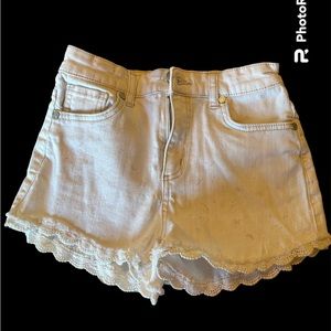 white jean shorts